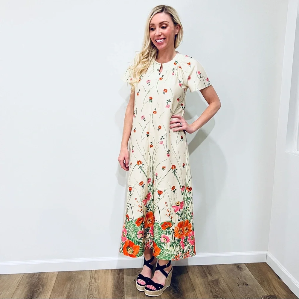 VTG Floral Housecoat Zip-up Dress - Picture 13 of 16